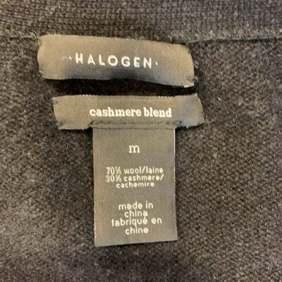 Halogen Women's Rib Knit Wool & Cashmere Long Open Front Cardigan Sweater SZ M - Picture 6 of 11